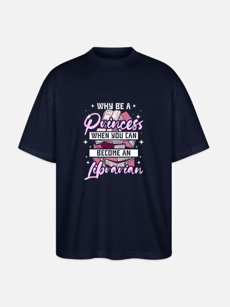 Woman princess librarian - Stanley/Stella Oversized Unisex Organic T-shirt Blaster 2.0 - navy