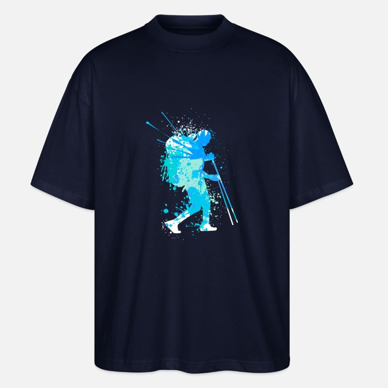 Splash Wanderer Winter wandern - Stanley/Stella Oversized Unisex Bio T-Shirt Blaster 2.0 - Navy