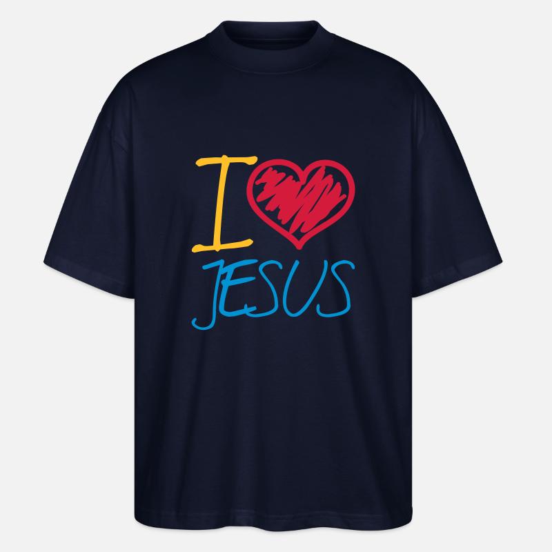 i_love_jesus_gk3 - T-shirt bio Blaster 2.0 coupe oversize Stanley/Stella Unisexe - marine
