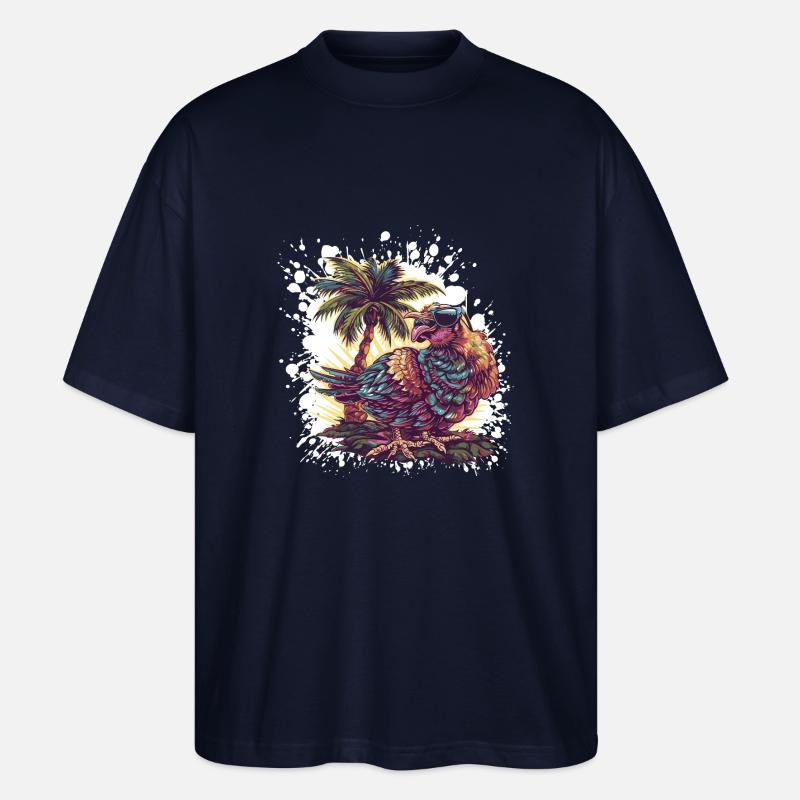 Palmier de l’île Truthan - T-shirt bio Blaster 2.0 coupe oversize Stanley/Stella Unisexe - marine