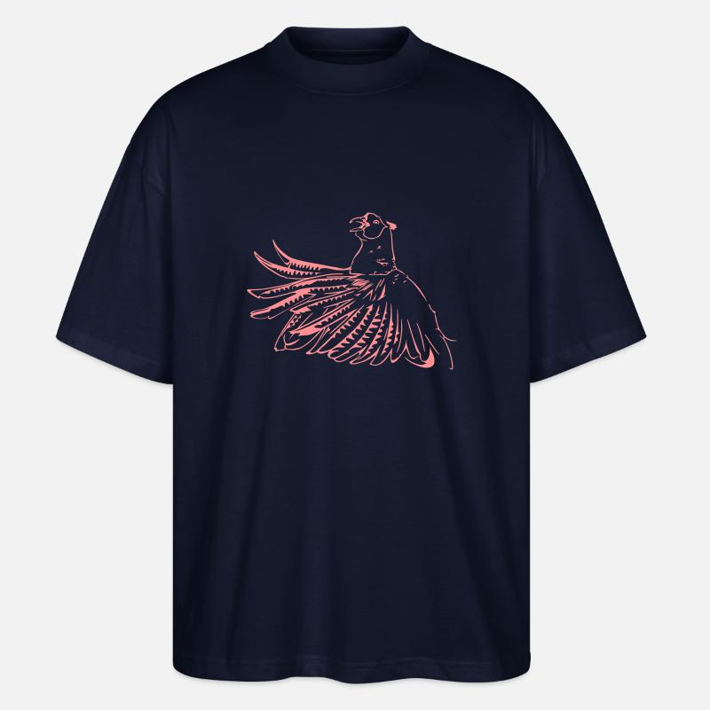 Fasan - der Pfau des Ackers - Stanley/Stella Oversized Unisex Bio T-Shirt Blaster 2.0 - Navy