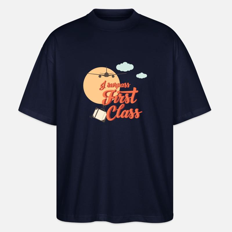 I surpass First Class - Stanley/Stella Oversized Unisex Organic T-shirt Blaster 2.0 - navy