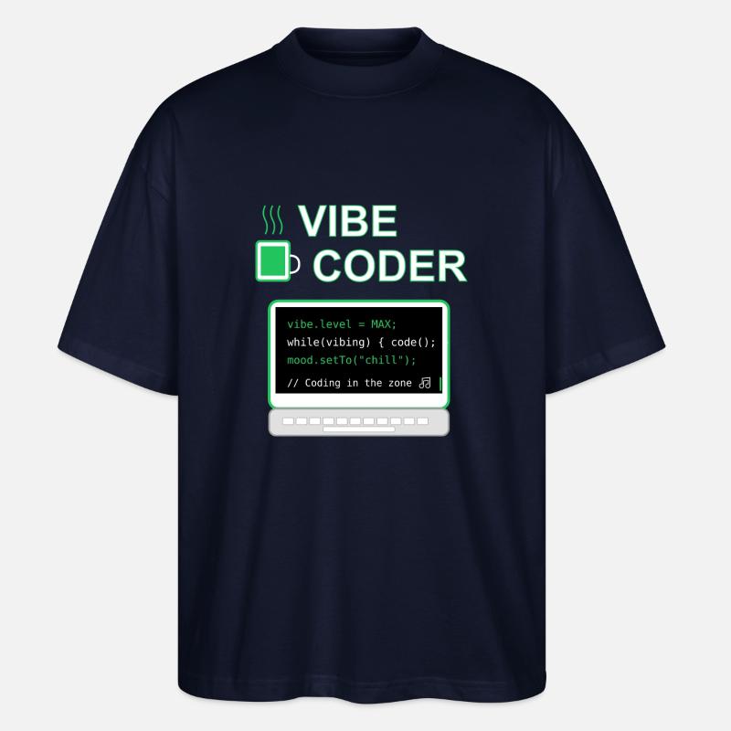 Vibe Coder - Stanley/Stella Oversized Unisex Organic T-shirt Blaster 2.0 - navy