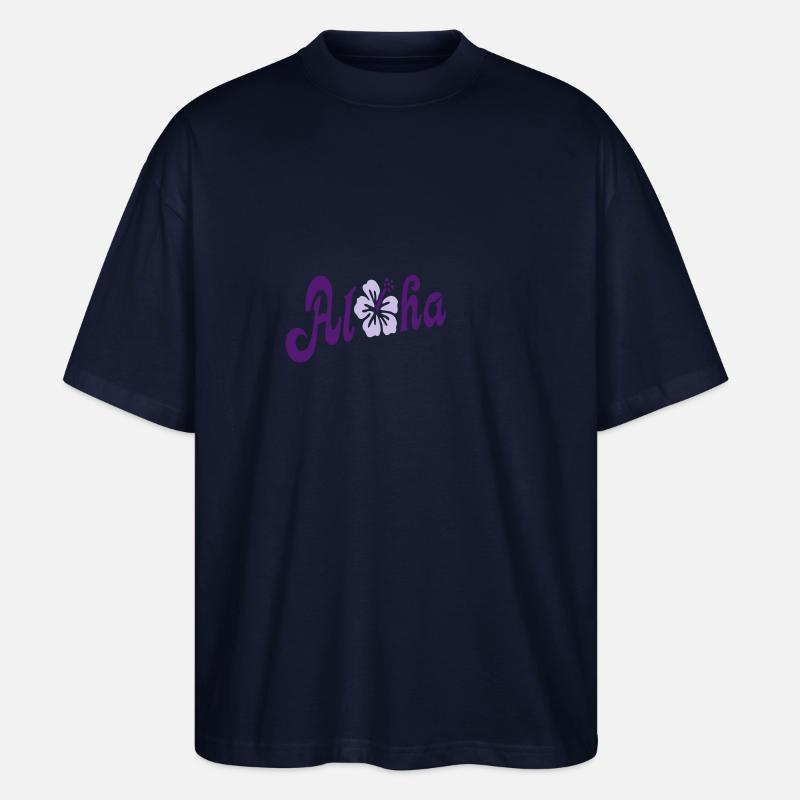 Aloha fleur d'hibiscus - T-shirt bio Blaster 2.0 coupe oversize Stanley/Stella Unisexe - marine