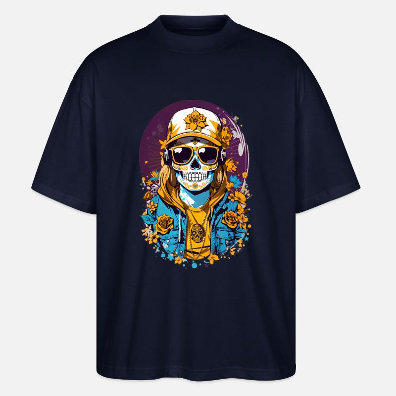 Zucker Schädel - Stanley/Stella Oversized Unisex Bio T-Shirt Blaster 2.0 - Navy