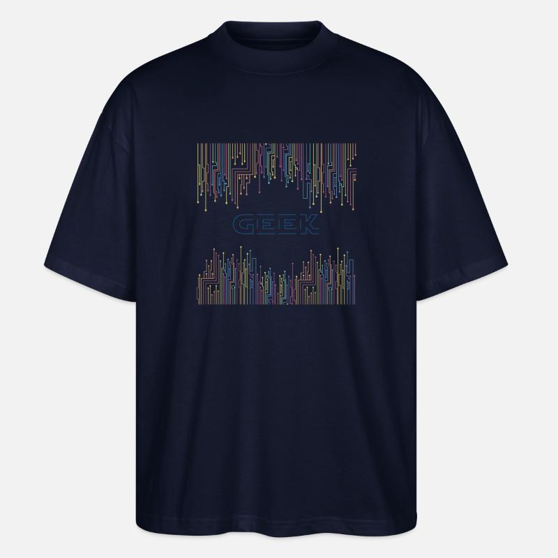 Techno Geek & - Stanley/Stella Oversized Unisex Bio T-Shirt Blaster 2.0 - Navy