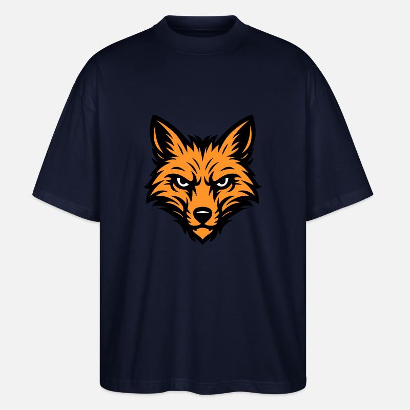 Fuchs Kopf Tier - Stanley/Stella Oversized Unisex Bio T-Shirt Blaster 2.0 - Navy