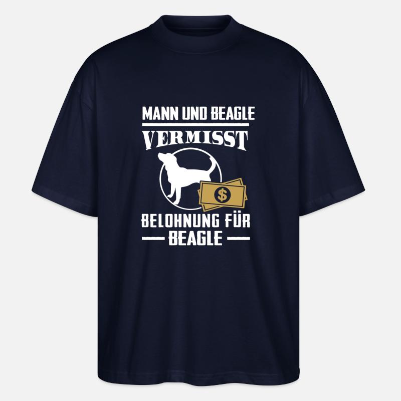 Vermisst Beagle - Stanley/Stella Oversized Unisex Bio T-Shirt Blaster 2.0 - Navy