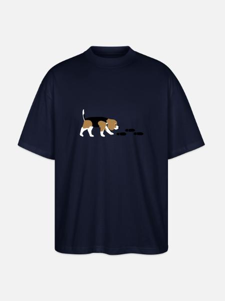 Beagle Mantrailer - Stanley/Stella Oversized Unisex Organic T-shirt Blaster 2.0 - navy