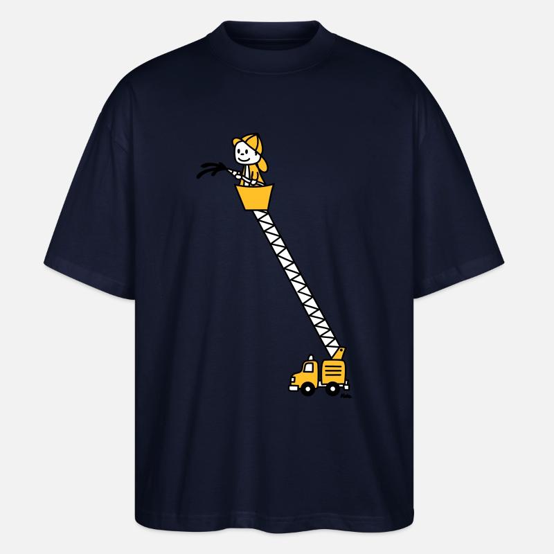Feuerwehrmann mit Feuerwehrauto (c) - Stanley/Stella Oversized Unisex Bio T-Shirt Blaster 2.0 - Navy