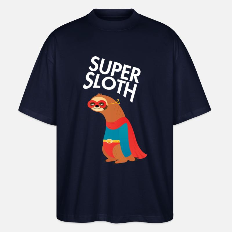 Sloth Superhero - Stanley/Stella Oversized Unisex Bio T-Shirt Blaster 2.0 - Navy