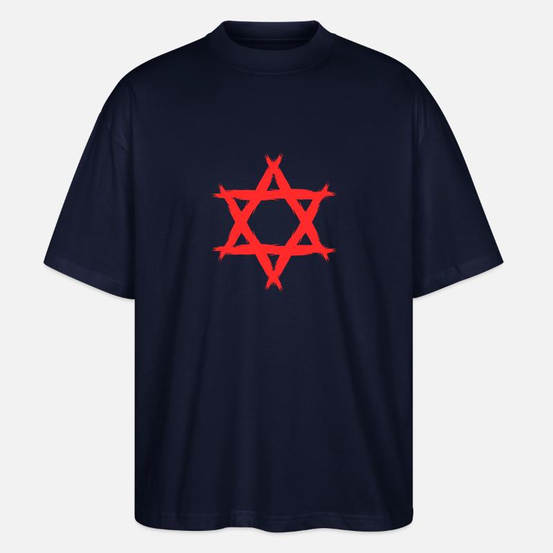 Etoile de David religion rouge - T-shirt bio Blaster 2.0 coupe oversize Stanley/Stella Unisexe - marine