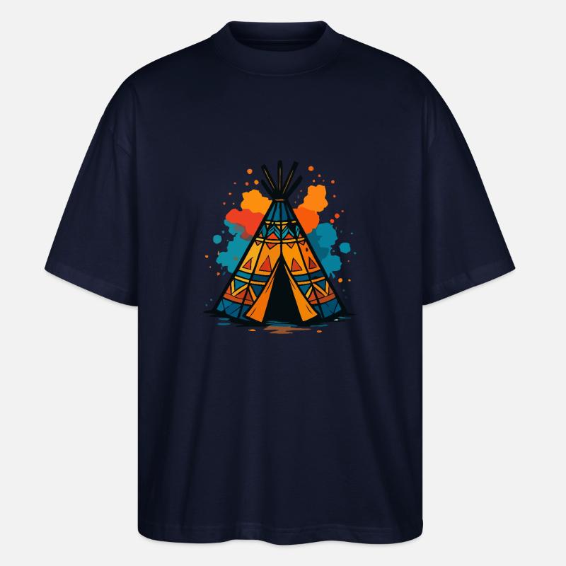 Tribal Teepee Splash - Stanley/Stella Oversized Unisex Bio T-Shirt Blaster 2.0 - Navy