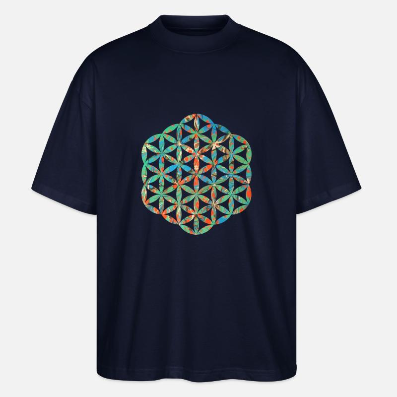 fleur de vie e 4 - T-shirt bio Blaster 2.0 coupe oversize Stanley/Stella Unisexe - marine