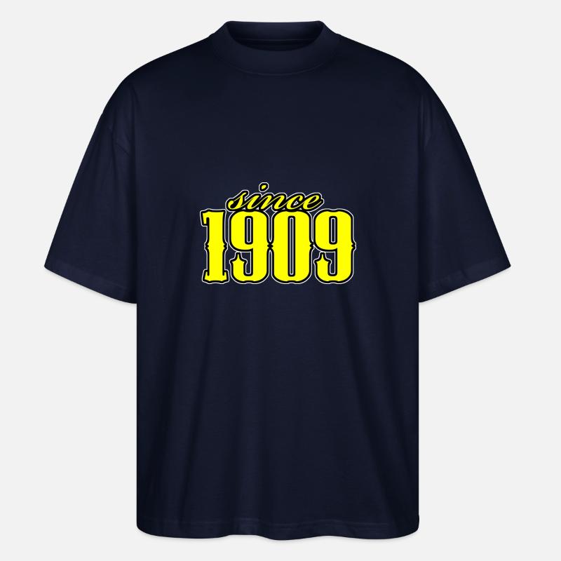 since 1909 (yellow) - Stanley/Stella Oversized Unisex Organic T-shirt Blaster 2.0 - navy