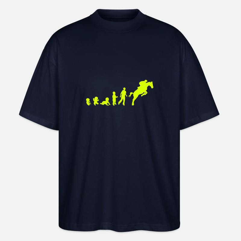 Evolution cheval9 obstacle riding his - Stanley/Stella Oversized Unisex Organic T-shirt Blaster 2.0 - navy