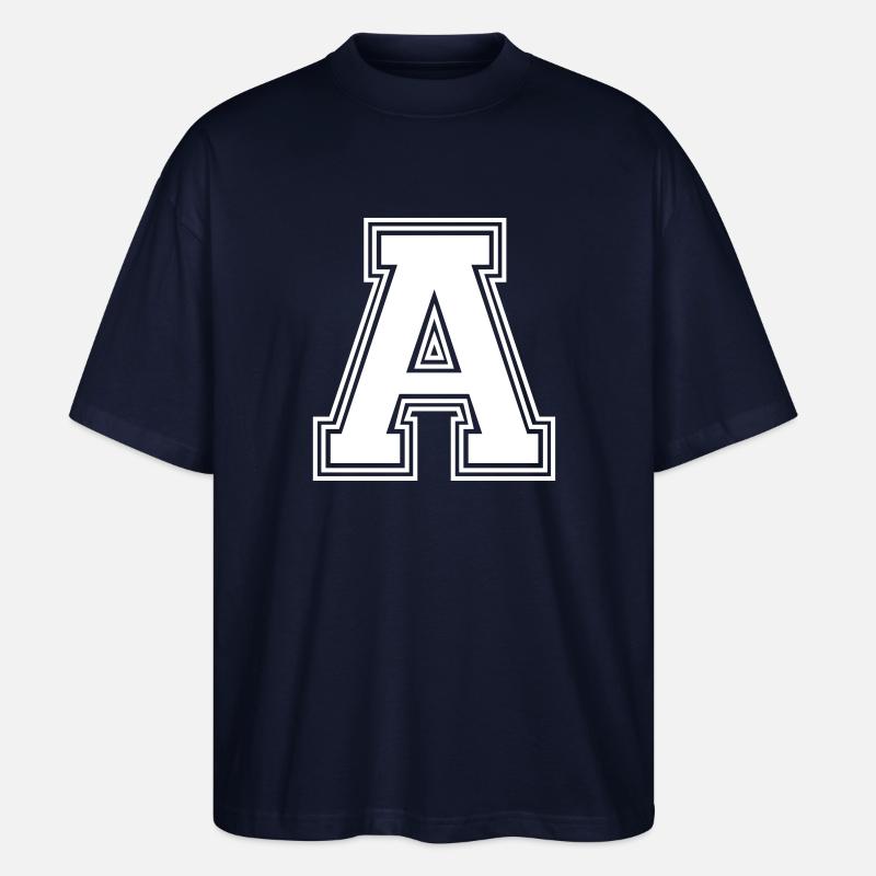A_Buchstabe_A_(w31) - Stanley/Stella Oversized Unisex Bio T-Shirt Blaster 2.0 - Navy