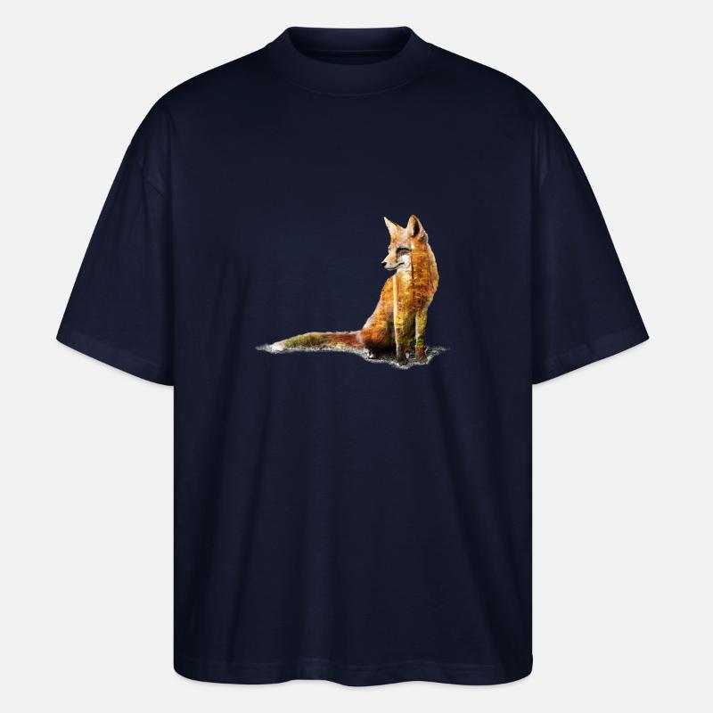 Fuchs Doppelbelichtung - Stanley/Stella Oversized Unisex Bio T-Shirt Blaster 2.0 - Navy