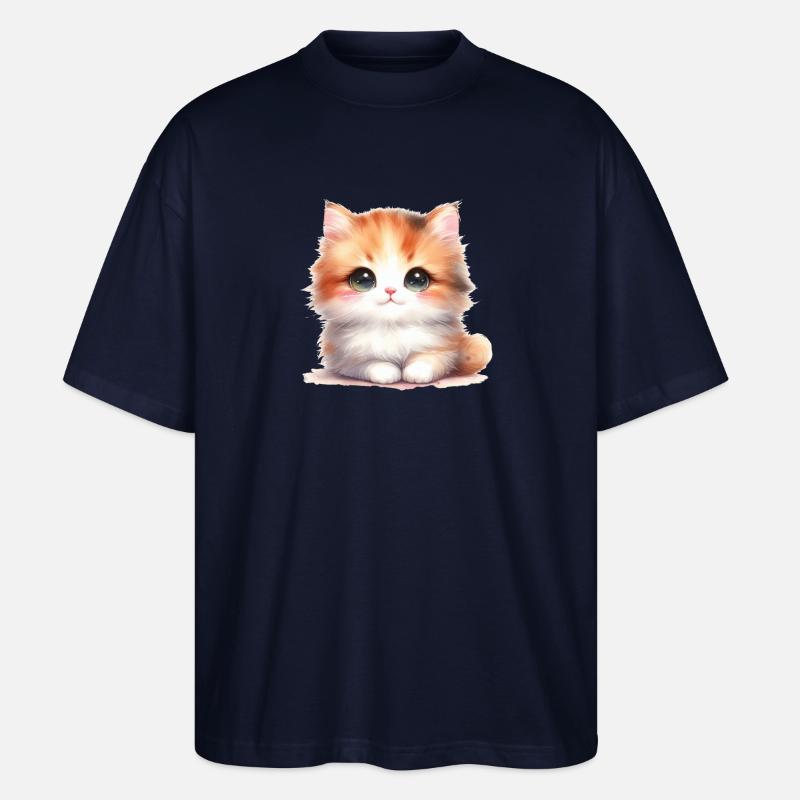 Süße Katze - Stanley/Stella Oversized Unisex Bio T-Shirt Blaster 2.0 - Navy