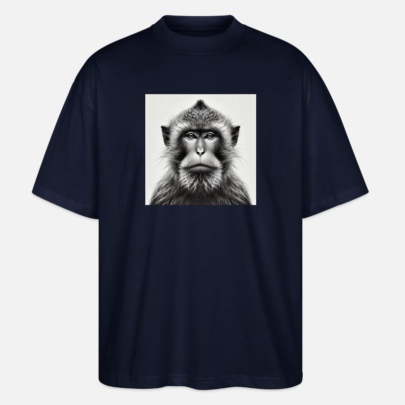 Affe in Graustufen - Stanley/Stella Oversized Unisex Bio T-Shirt Blaster 2.0 - Navy