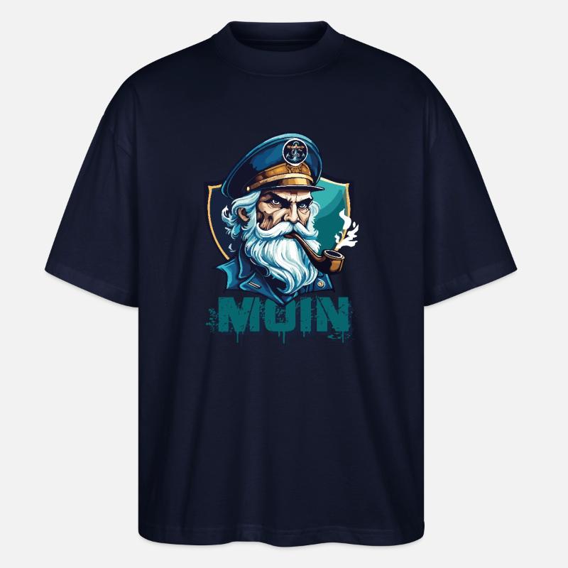 MOIN - Grim Captain with Whistle - Stanley/Stella Oversized Unisex Organic T-shirt Blaster 2.0 - navy