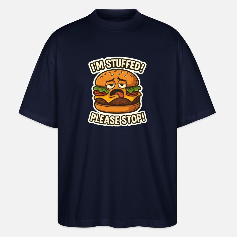Ich bin gefüllter Hamburger - Stanley/Stella Oversized Unisex Bio T-Shirt Blaster 2.0 - Navy