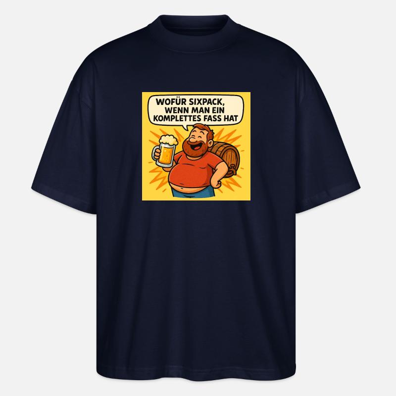 Six Pack oder Fass - Stanley/Stella Oversized Unisex Bio T-Shirt Blaster 2.0 - Navy