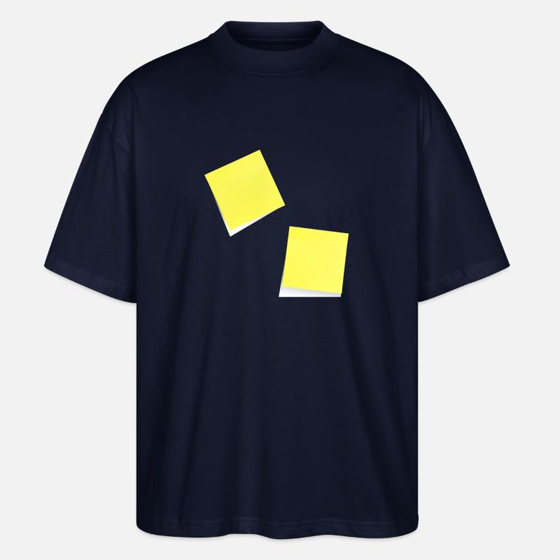 note jaune , adhésif , sticky note - T-shirt bio Blaster 2.0 coupe oversize Stanley/Stella Unisexe - marine