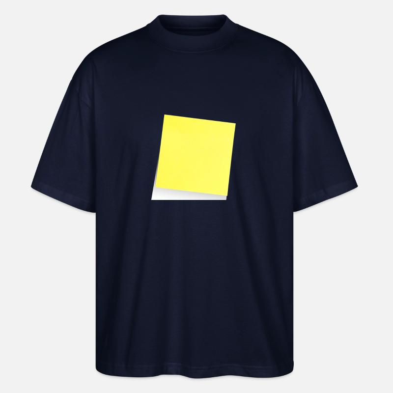 gelber Notizzettel , Klebezettel , sticky note - Stanley/Stella Oversized Unisex Bio T-Shirt Blaster 2.0 - Navy
