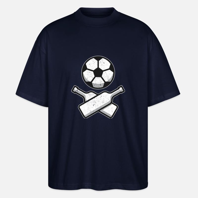 Fussball Skull & Bones - Stanley/Stella Oversized Unisex Bio T-Shirt Blaster 2.0 - Navy