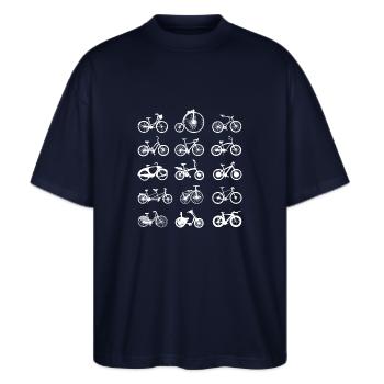 Fahrrad rad räder radl - Stanley/Stella Oversized Unisex Bio T-Shirt Blaster 2.0 - Navy - Vorne - Alina (178cm) & Michal (187cm)