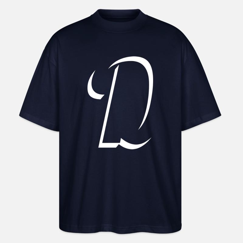 Letter D, Name, der Buchstabe D - Stanley/Stella Oversized Unisex Bio T-Shirt Blaster 2.0 - Navy