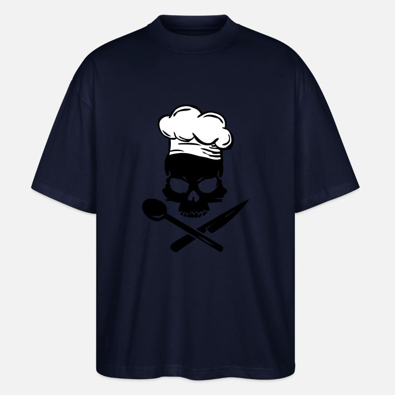 Cooking Skull - Stanley/Stella Oversized Unisex Bio T-Shirt Blaster 2.0 - Navy