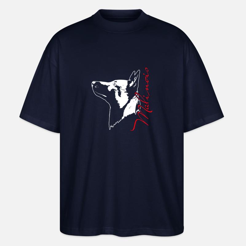 malinois_portrait_rot - Stanley/Stella Oversized Unisex Bio T-Shirt Blaster 2.0 - Navy