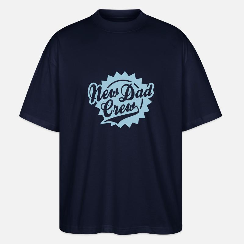 Nouveau papa Crew Shield design - T-shirt bio Blaster 2.0 coupe oversize Stanley/Stella Unisexe - marine