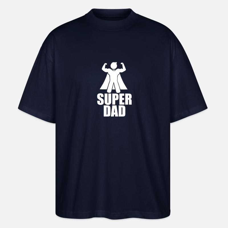 "SUPER DAD" Tshirt - Geschenkidee - Stanley/Stella Oversized Unisex Bio T-Shirt Blaster 2.0 - Navy