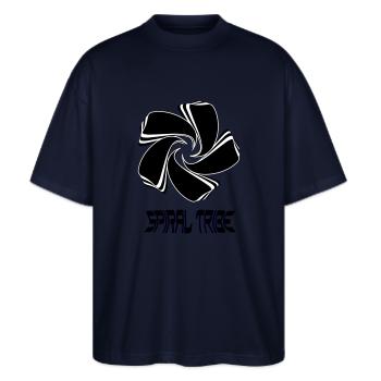 Spiral Tribe - T-shirt bio Blaster 2.0 coupe oversize Stanley/Stella Unisexe - marine - Devant - Alina (178cm) & Michal (187cm)