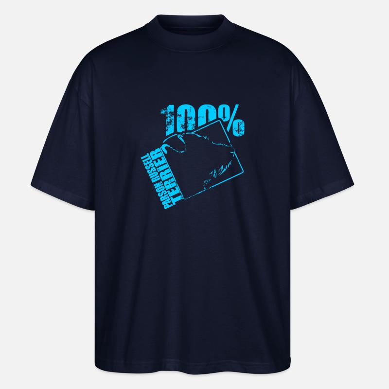 PARSON RUSSELL TERRIER 100 - Stanley/Stella Oversized Unisex Bio T-Shirt Blaster 2.0 - Navy