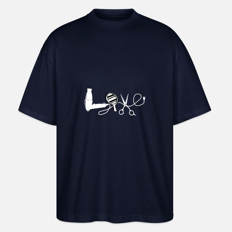 Coiffeuse Liebe Beruf Friseur Geschenk - Stanley/Stella Oversized Unisex Bio T-Shirt Blaster 2.0 - Navy