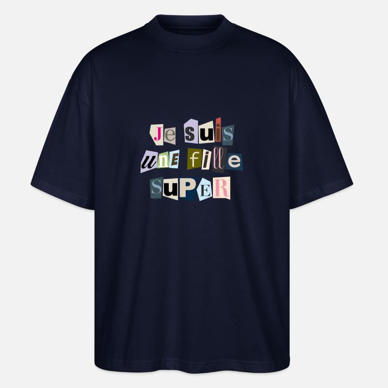Ich bin ein Super-Mädchen - Stanley/Stella Oversized Unisex Bio T-Shirt Blaster 2.0 - Navy