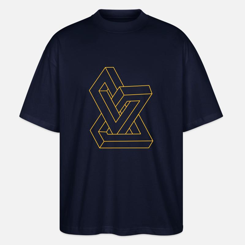 Illusion d'optique - figure impossible - T-shirt bio Blaster 2.0 coupe oversize Stanley/Stella Unisexe - marine