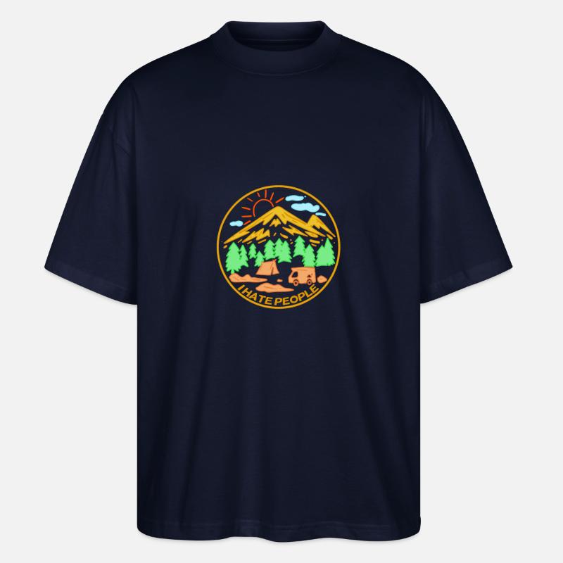 Ich hasse Menschen - Stanley/Stella Oversized Unisex Bio T-Shirt Blaster 2.0 - Navy