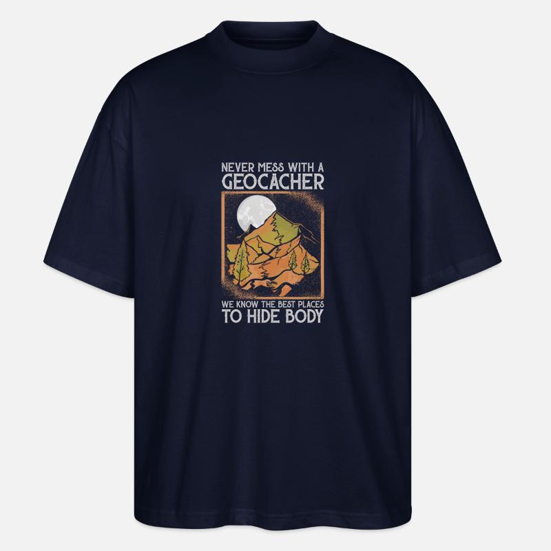 Geocaching Geo Caching Geocacher - Stanley/Stella Oversized Unisex Bio T-Shirt Blaster 2.0 - Navy