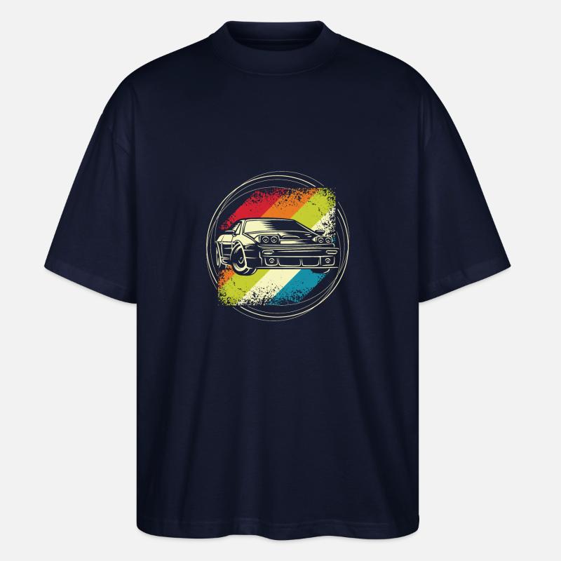 Rallye auto retro - T-shirt bio Blaster 2.0 coupe oversize Stanley/Stella Unisexe - marine