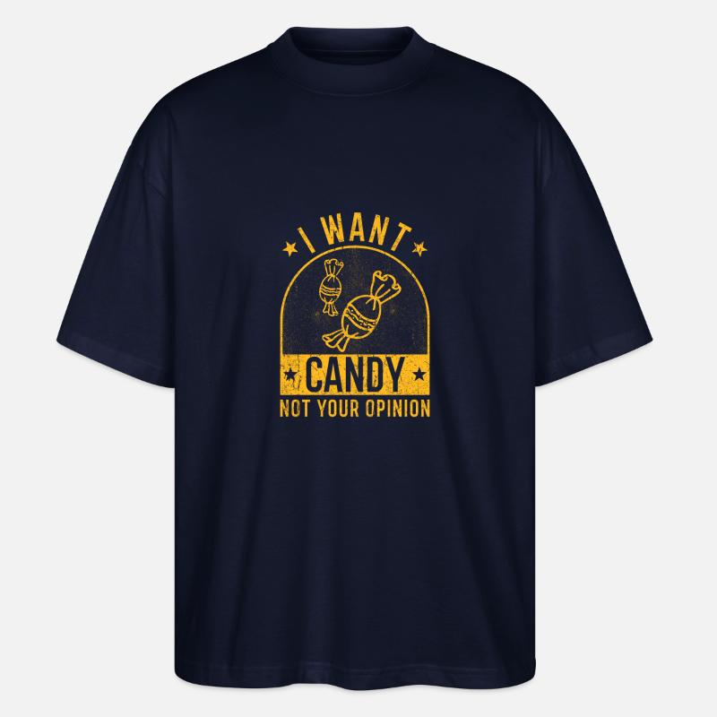 I want Candy - Stanley/Stella Oversized Unisex Bio T-Shirt Blaster 2.0 - Navy