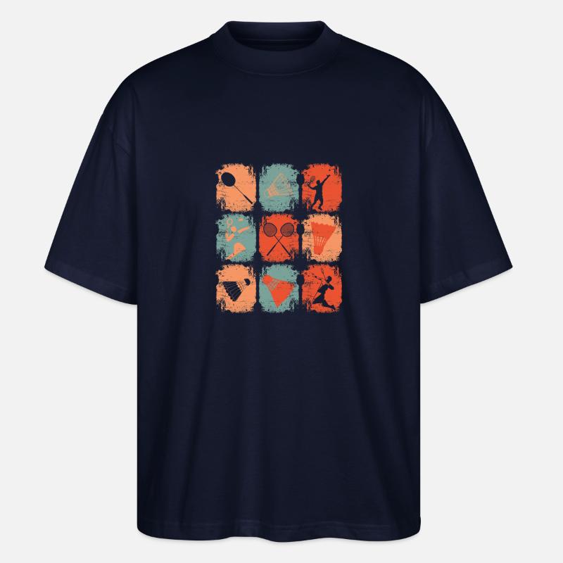 Badminton Retro - Stanley/Stella Oversized Unisex Bio T-Shirt Blaster 2.0 - Navy