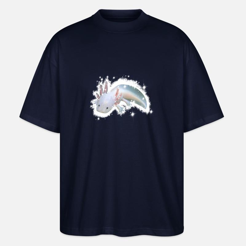 weißes Axolotl - Stanley/Stella Oversized Unisex Bio T-Shirt Blaster 2.0 - Navy