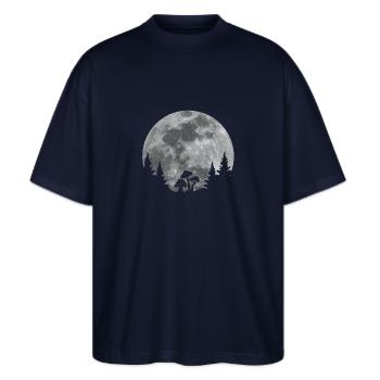 Pilze - Stanley/Stella Oversized Unisex Bio T-Shirt Blaster 2.0 - Navy - Vorne - Alina (178cm) & Michal (187cm)