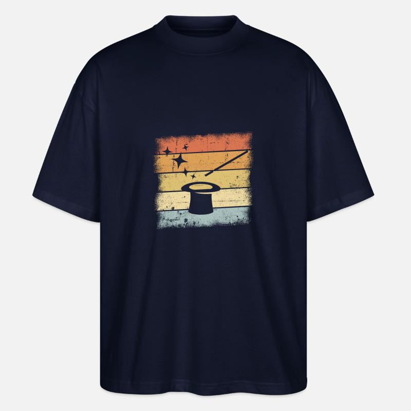 Magier Retro Design - Stanley/Stella Oversized Unisex Bio T-Shirt Blaster 2.0 - Navy