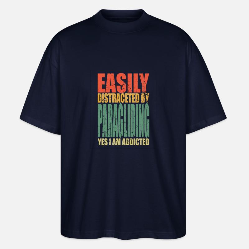Paragleiten Spruch lustig - Stanley/Stella Oversized Unisex Bio T-Shirt Blaster 2.0 - Navy